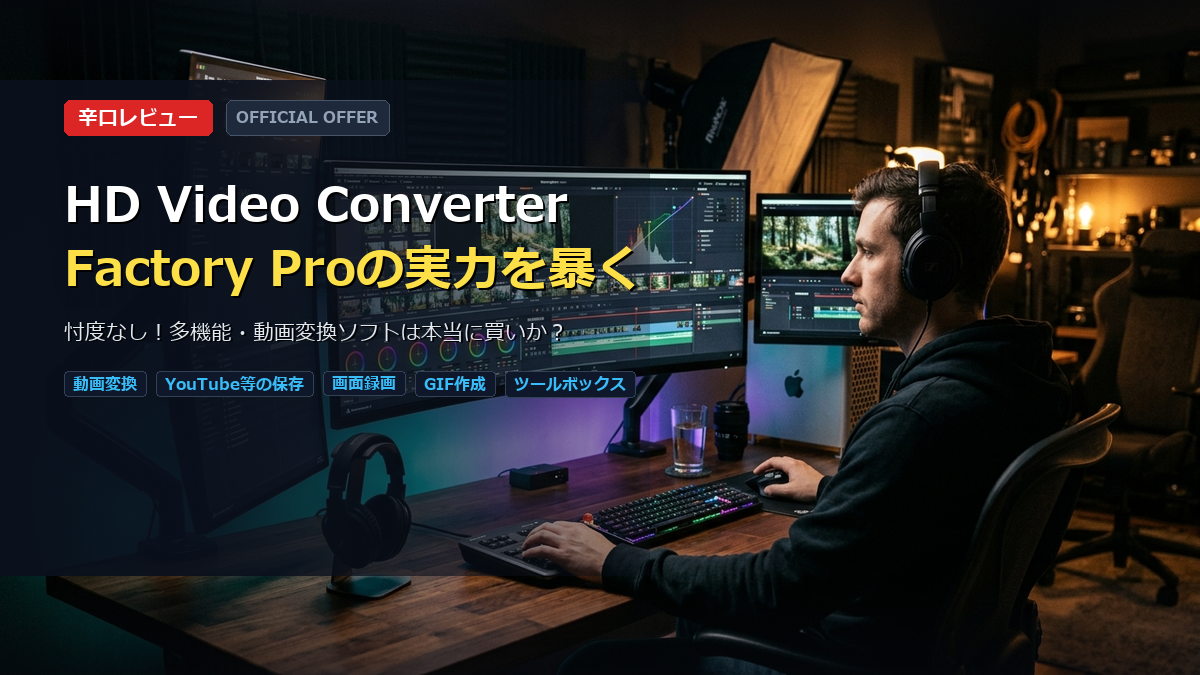 【辛口レビュー】HD Video Converter Factory Pro を使ってみた！ アイキャッチ